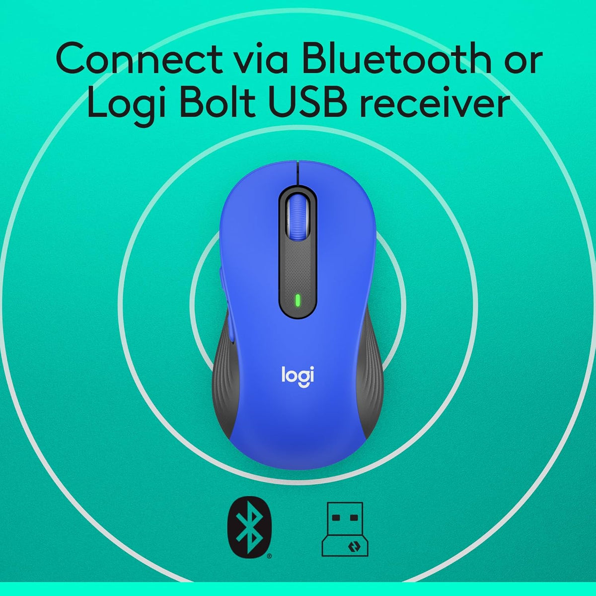Logitech Signature M650 L Full Size Wireless Mouse - For Large Sized Hands, 2-Year Battery, Silent Clicks, Customizable Side Buttons, Bluetooth, for PC/Mac/Multi-Device/Chromebook - Black - PuriLite