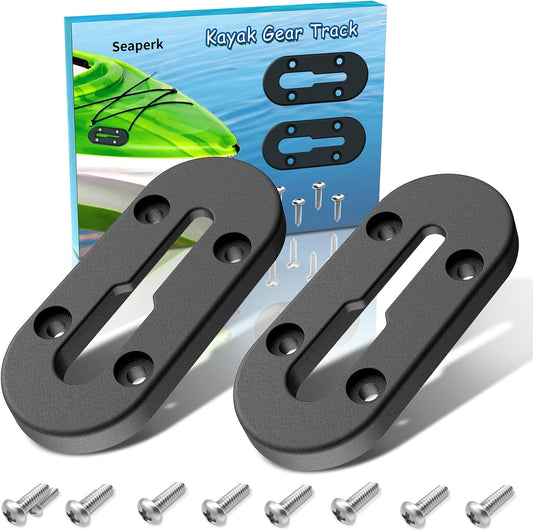 Seaperk Kayak Gear Track - Low Profile Mount, Compatible for Fishing Rod Holder, Fish Finder, Cup Holder, Anchor Cleats, 4", Pack of 2 - PuriLite