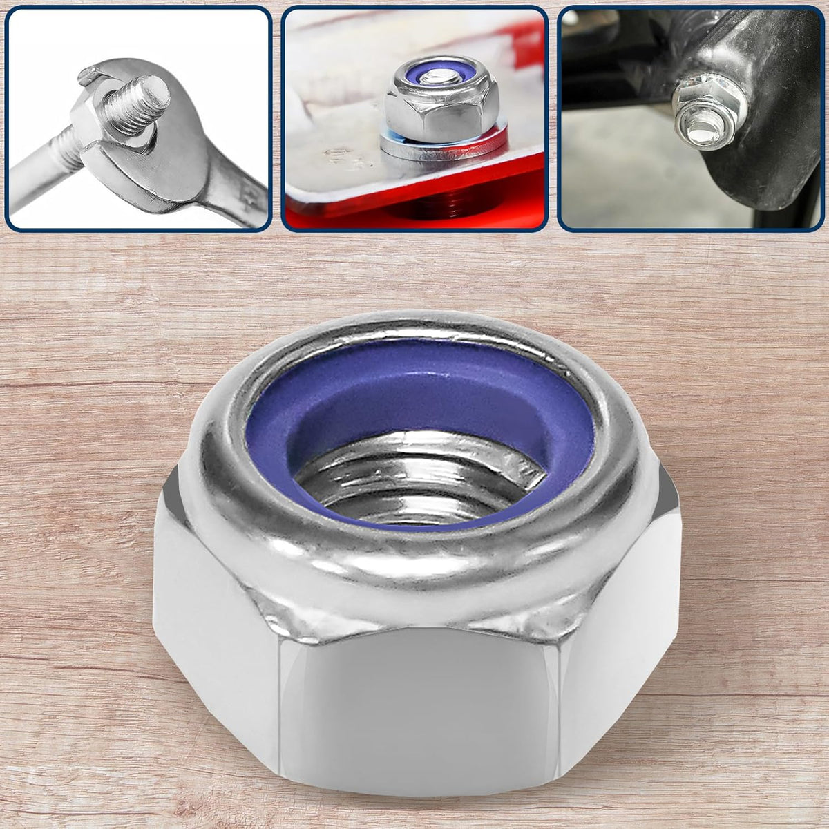Vifmy 110 Pack 1/4"-20 Inch Lock Nuts,304 (A2-70) Stainless Steel Nylon Insert Locknuts,Standard Inch Thread Nylock Nuts for Bolts - PuriLite