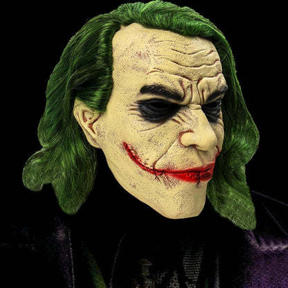 Halloween Clown Mask, Scary Cosplay Decorations Costume Prop, Horror Clown Mask for Adult, Scary Green Hair - PuriLite