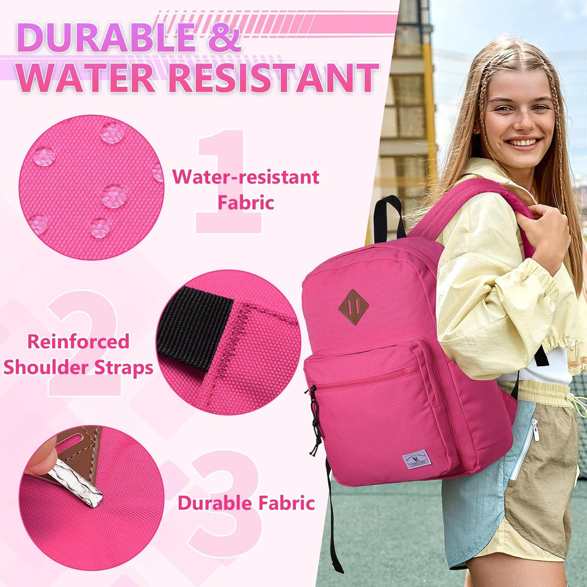 School Backpack for Kids,Lightweight Water Resistant Work Travel Backpack for Women Men Teens VONXURY - PuriLite