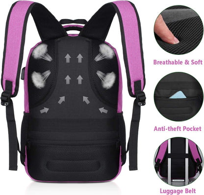 Backpack for Teen Girls,Boys School Backpack for Women with USB,College Backpack,Big Flower - PuriLite