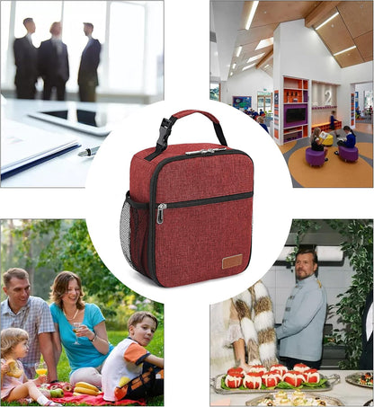 Lunch Box for Men Women Adults Small Lunch Bag for Office Work Picnic - Reusable Portable Lunchbox, Black - PuriLite