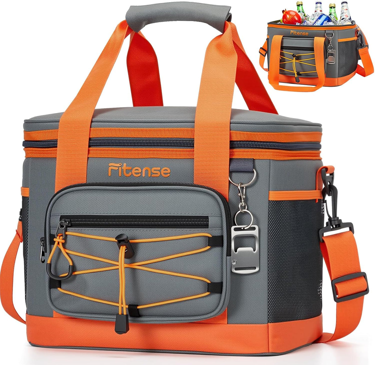 Fitense Soft Cooler Bag Insulated 50 Cans/33L, 27 Cans/20L Camping Cooler 4-Layer Leakproof, Collapsible Portable Lunch Cooler for Beach, Travel, Picnic, Grocery, Kayaking - PuriLite