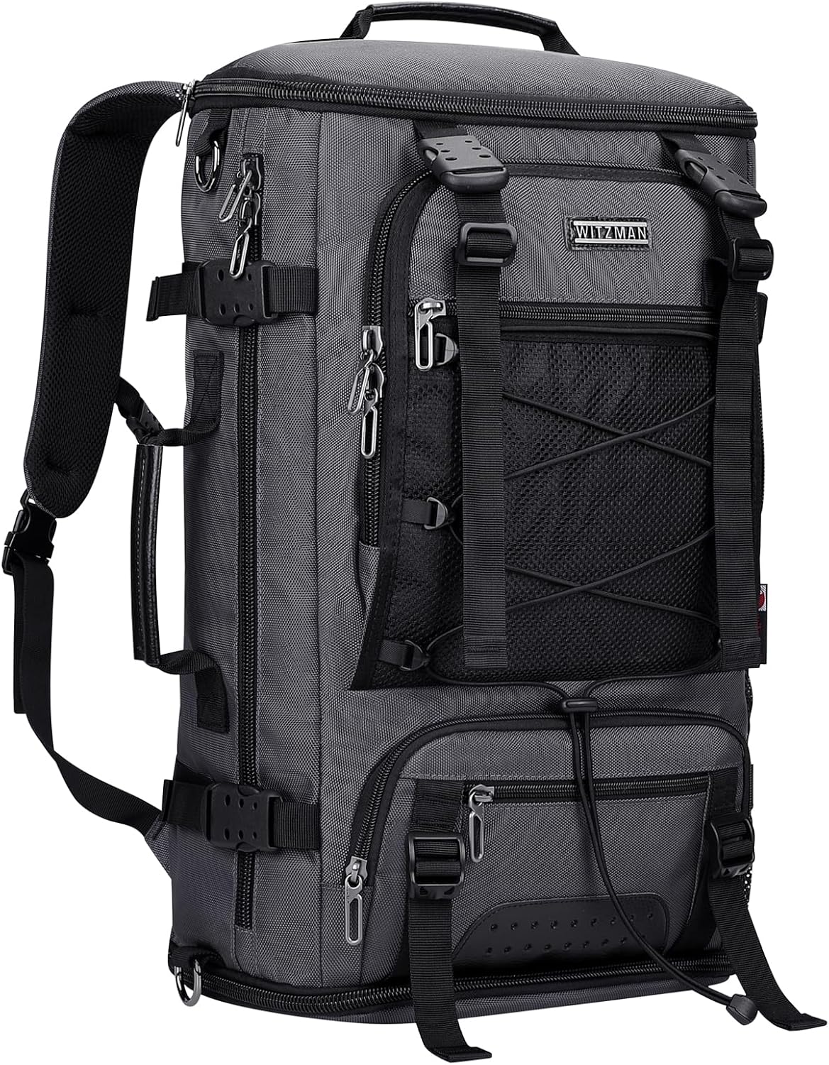 WITZMAN Travel Backpack for Men Large Carry on Backpack Convertible 3 in 1 Bags with Shoe Compartment Fit 17 Inch Laptop(B689 Black) - PuriLite