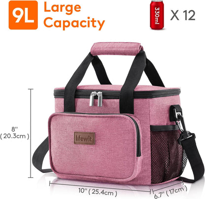 Lifewit Large Lunch Bag for Adults, 24-Can 15L Insulated Lunch Box Leakproof Soft Cooler Cooling Tote for Men Women, Waterproof Reusable Cooler Bags for Work Office Outdoor Picnic Camping, Black - PuriLite