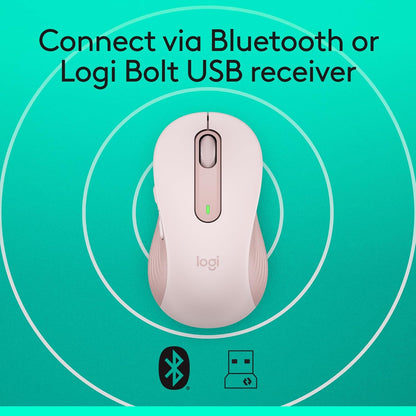 Logitech Signature M650 L Full Size Wireless Mouse - For Large Sized Hands, 2-Year Battery, Silent Clicks, Customizable Side Buttons, Bluetooth, for PC/Mac/Multi-Device/Chromebook - Black - PuriLite