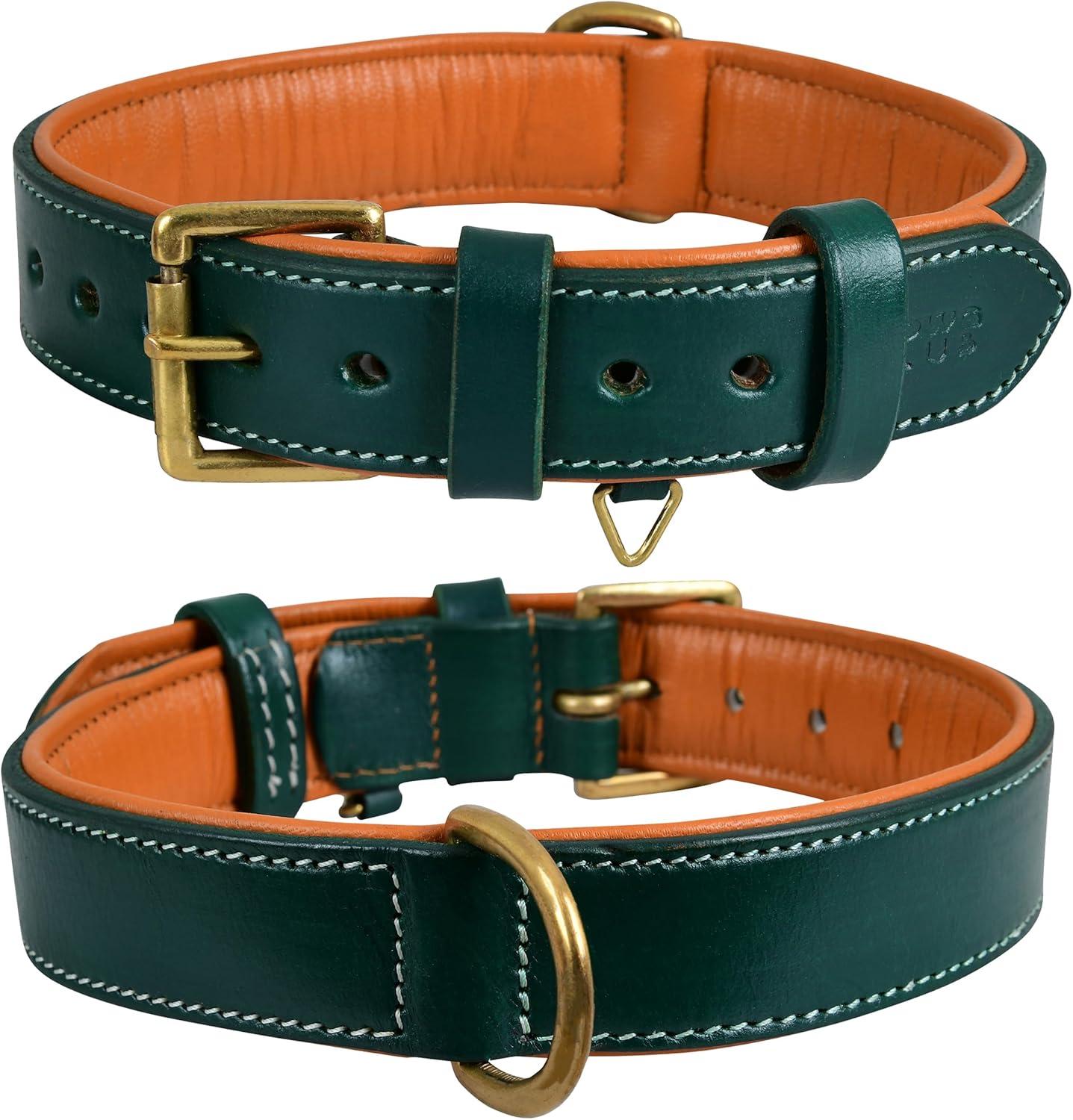 DowgClub | Genuine Leather Dog Collar | Full Grain, Heavy Duty | Comfortable, Strong | Best for Pups, Small, Medium & Large Breeds | Pink, Brown, Black, Tan - PuriLite
