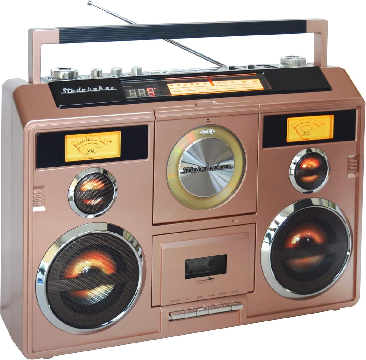 Sound Station Portable Stereo with Bluetooth/CD/AM-FM Radio/Cassette Recorder (Silver) - PuriLite