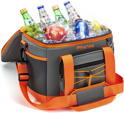 Fitense Soft Cooler Bag Insulated 50 Cans/33L, 27 Cans/20L Camping Cooler 4-Layer Leakproof, Collapsible Portable Lunch Cooler for Beach, Travel, Picnic, Grocery, Kayaking - PuriLite