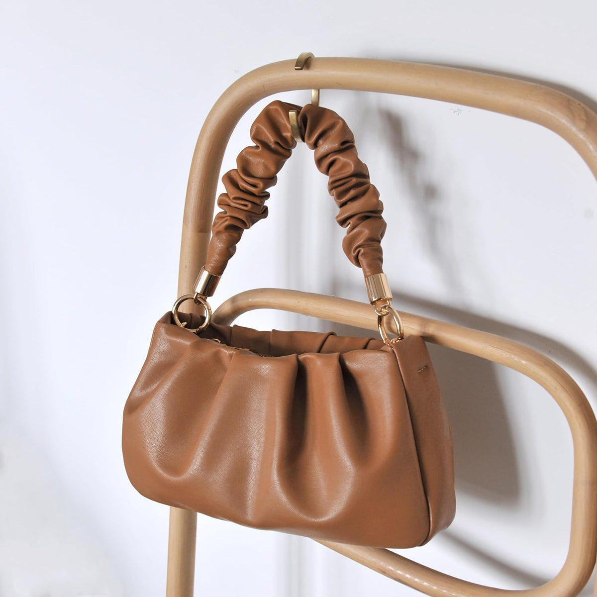 Cloud Pouch Bag Women Shoulder Handbag Soft Vegan Leather Vintage Hobo Chain Cross body Bag - PuriLite