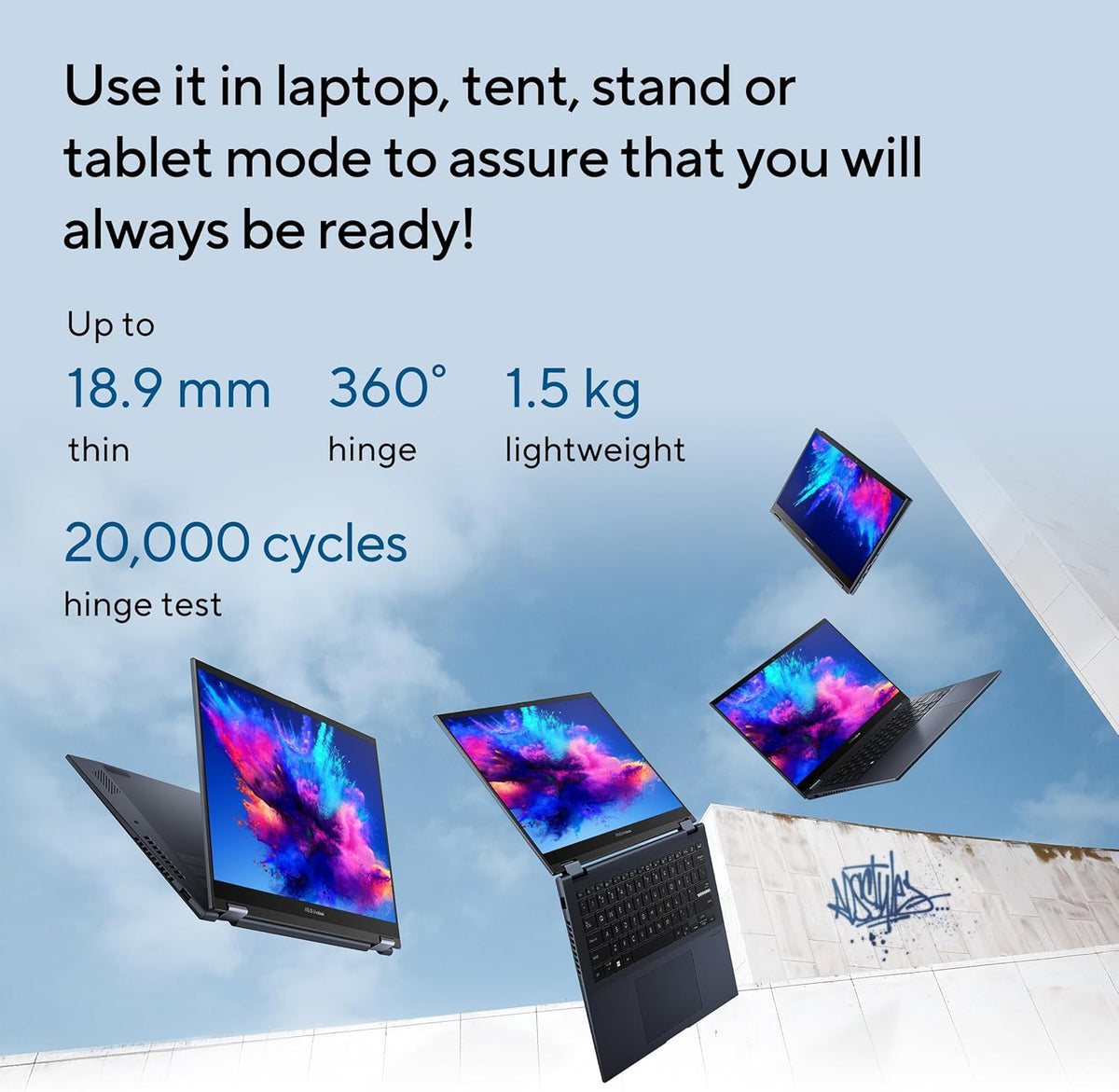 ASUS Vivobook S 14 Flip Laptop, 14” WUXGA 16:10 Touch Display, AMD Ryzen 7 7730U CPU, AMD Radeon™ Graphics, 16GB RAM, 512GB SSD, Fingerprint Sensor, Windows 11 Home, Quiet Blue, TN3402YA-AS71-CA - PuriLite