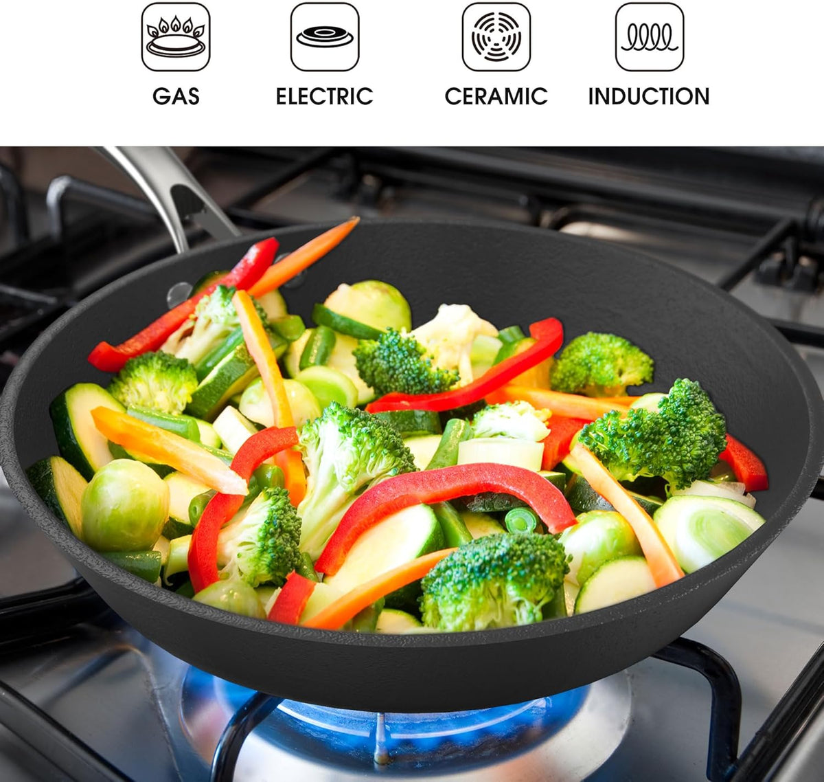 imarku Non Stick Frying Pans - 10 inch Frying Pan Nonstick Skillet, Egg Pan Omelette with Cool Stainless Steel Handle, Dishwasher Safe, Free of PFAS&PFOA, Easy Cleanup, Gifts for Men and Women - PuriLite