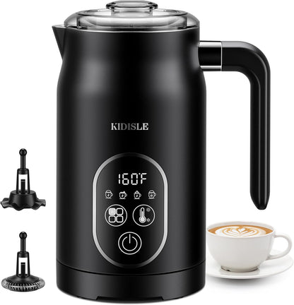 KIDISLE - 4 in 1 Electric Milk Frother with Automatic Temperature Control, Hot Cold Frothing Machine, Fast Foam Machine for Coffee, Latte, Hot Chocolate, Cappuccino, Macchiato, - PuriLite
