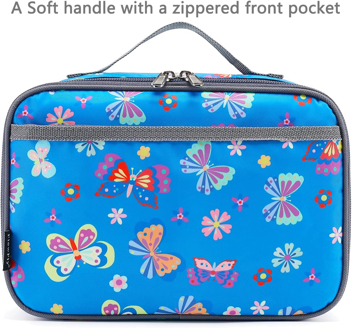 FlowFly Kids Lunch Box Insulated Soft Bag Mini Cooler Back to School Thermal Meal Tote Kit for Girls, Boys, Black - PuriLite