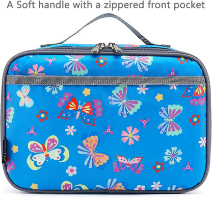 FlowFly Kids Lunch Box Insulated Soft Bag Mini Cooler Back to School Thermal Meal Tote Kit for Girls, Boys, Black - PuriLite