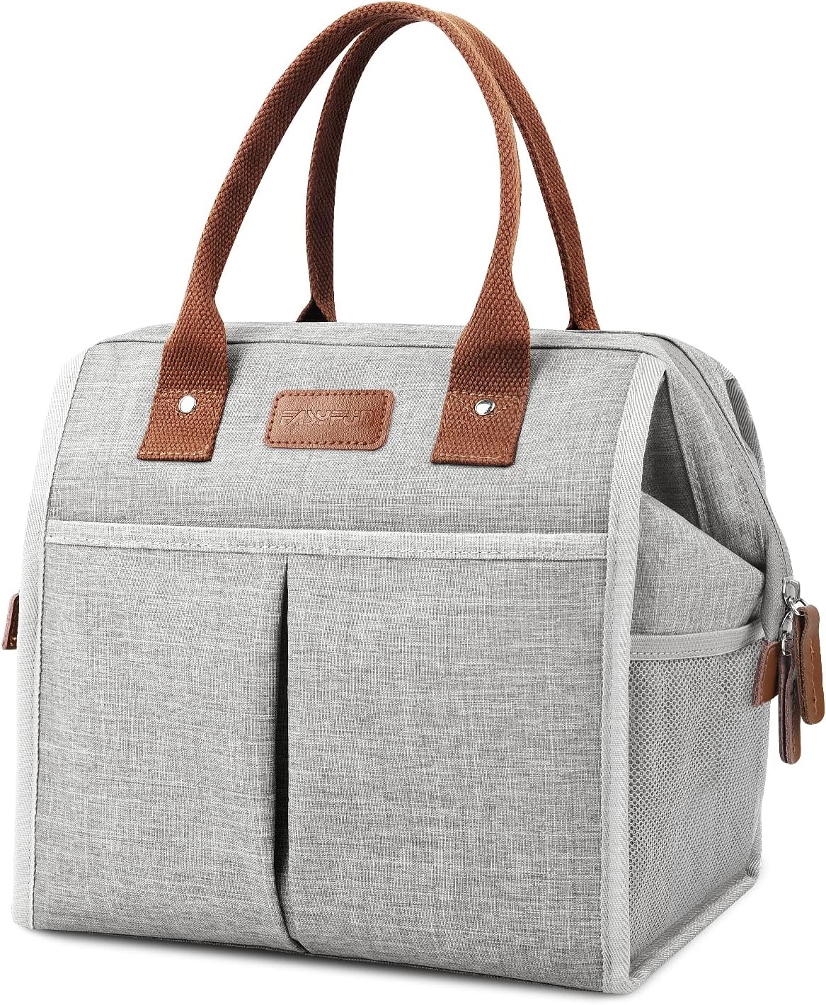 Lunch Bag for Women & Men, Insulated Lunch Box Cooler Tote Bags, Adult Reusable Lunch Boxes with Water Resistant for Work, Travel and Picnic (Grey) - PuriLite
