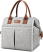 Lunch Bag for Women & Men, Insulated Lunch Box Cooler Tote Bags, Adult Reusable Lunch Boxes with Water Resistant for Work, Travel and Picnic (Grey) - PuriLite