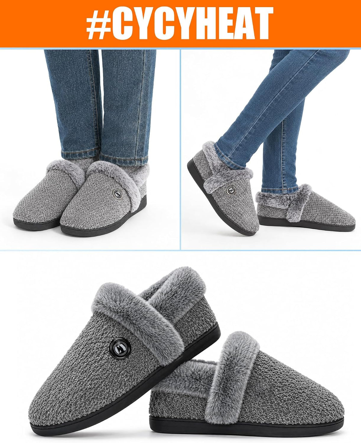 Heated Slippers foraMen & Women, Rechargeable Electric Foot Warmers