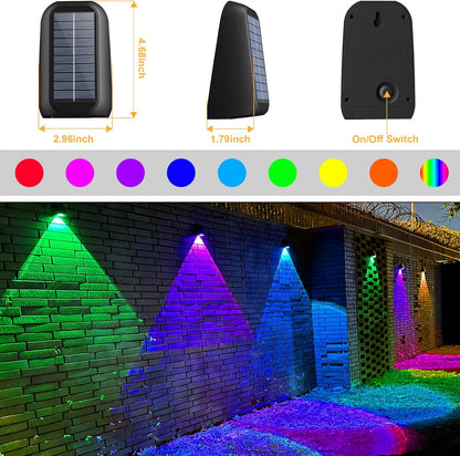 16 Pack Solar Fence Lights Outdoor 8 Colors,Bright Deck Lights Solar Outdoor Waterproof,LED Solar Lights for Backyard, Patio, Deck Railing, Step and Wall - PuriLite