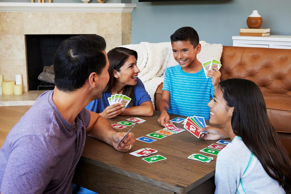 Mattel Games Skip-Bo Card Game for Kid, Adult & Family Nights, Color Blind Accessible Deck for 2 to 6 Players Ages 7+ - PuriLite