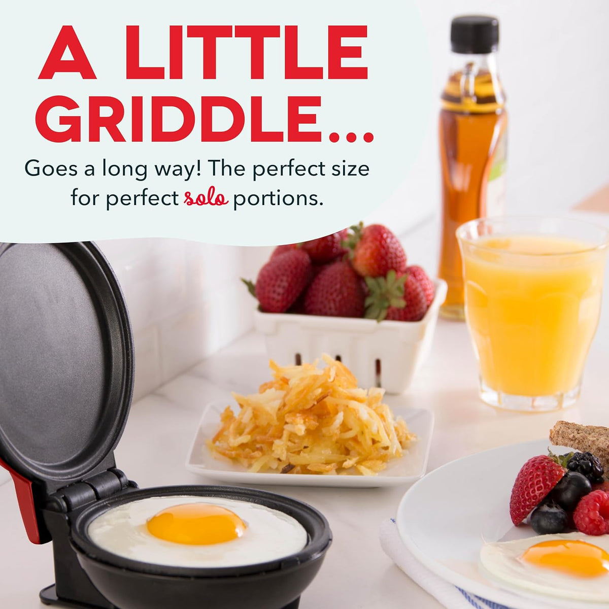 DASH Mini Maker Electric Round Griddle for Individual Pancakes, Cookies, Eggs & Other on The go Breakfast, Lunch & Snacks with Indicator Light + Included Recipe Book - White - PuriLite