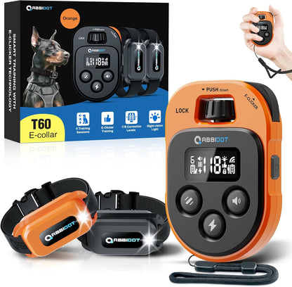 ABBIDOT Shock Collar 2 Dogs - 4500ft Dog Training Collar, 178 Levels, E-cliker, Waterproof Remote & Collar, Night Light E Collar for Small Medium Large Dogs (Black, 2 Collars) - PuriLite