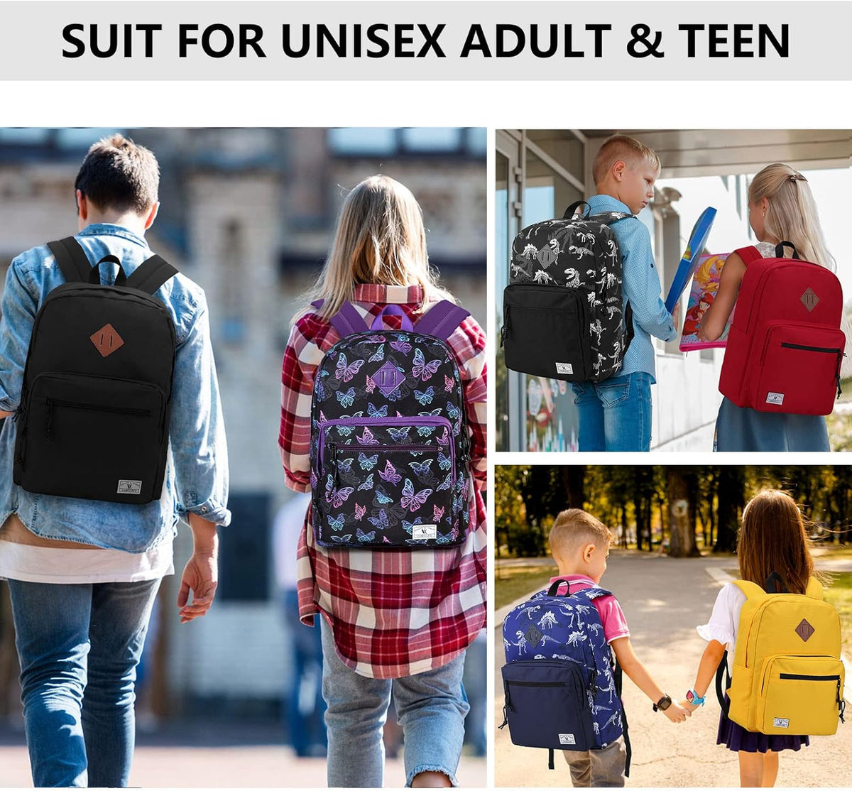 School Backpack for Kids,Lightweight Water Resistant Work Travel Backpack for Women Men Teens VONXURY - PuriLite