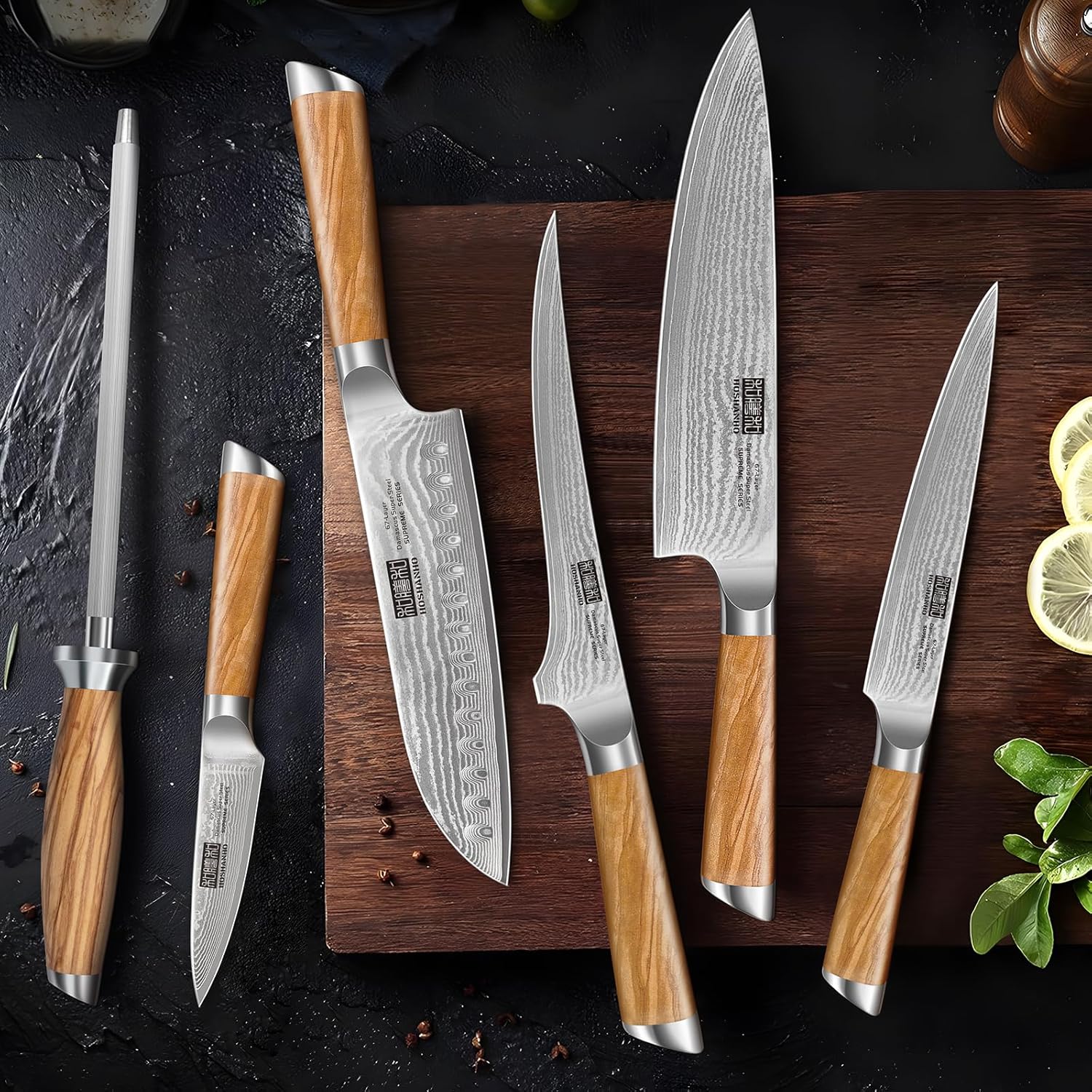 HOSHANHO Damascus Fillet Knife 7 Inch, Professional VG-10 Super Steel Boning Knife, Ultra Sharp Fish Knife with Ergonomic Handle - PuriLite