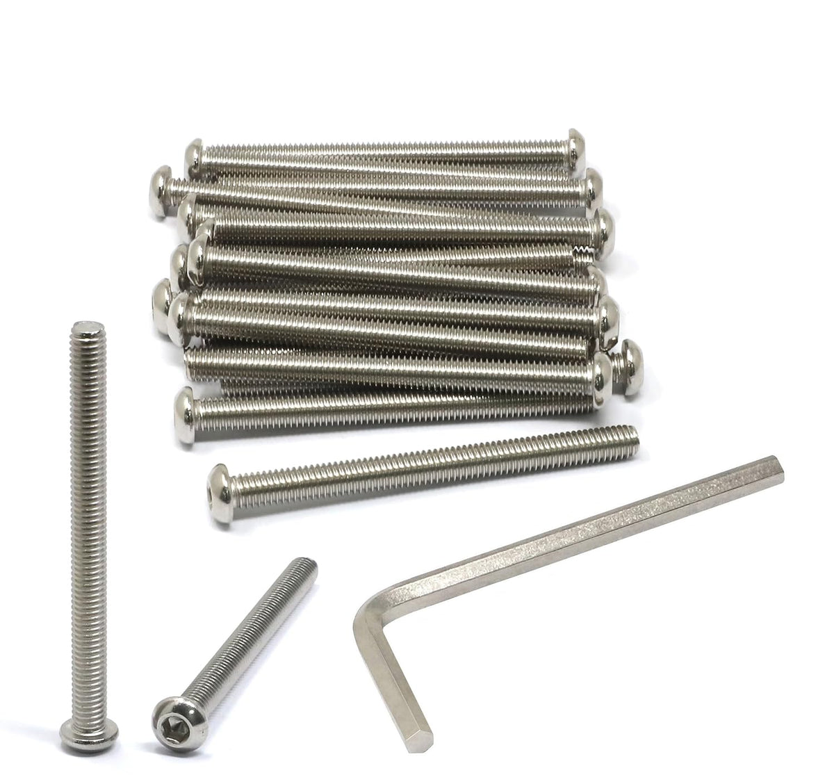 iexcell 50 Pcs M6 x 20mm Thread Pitch 1 mm Stainless Steel 304 Hex Socket Button Head Cap Screws Bolts Kit - PuriLite
