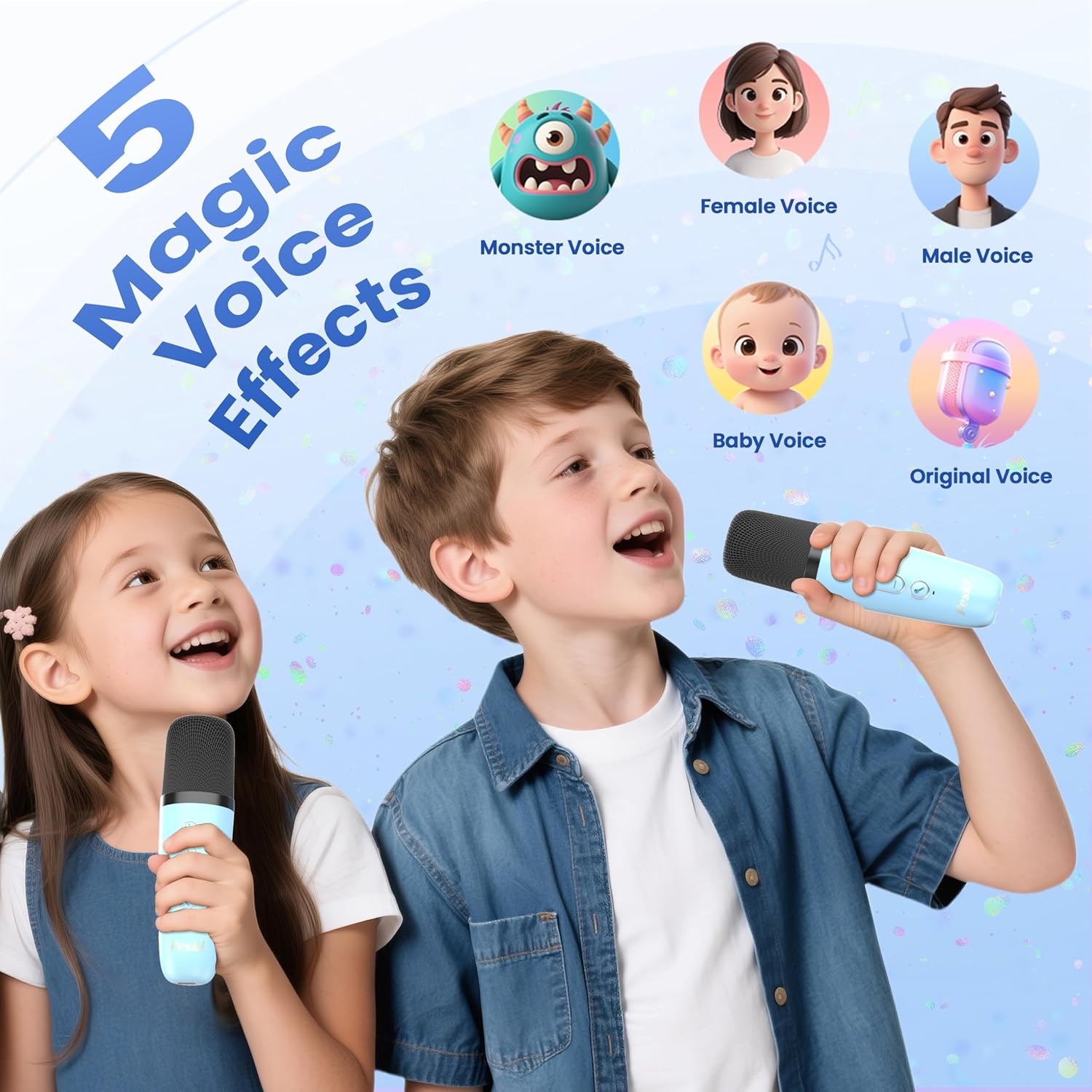 Karaoke Machine for Kids Adults, Portable Bluetooth Mini Karaoke Microphone Singing Speaker Karaoke Player with 2 Wireless Mic Toys for All Smartphones,Birthday, Family,Home Party (Purple) - PuriLite