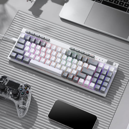 Redragon K655 75% RGB Wired Mechanical Gaming Keyboard, 78 Keys Hot-Swap Mechanical Keyboard w/Aluminum Cover Board, Upgraded Socket and Onboard Macro/Media Keys, Quiet Linear Red Switch - PuriLite