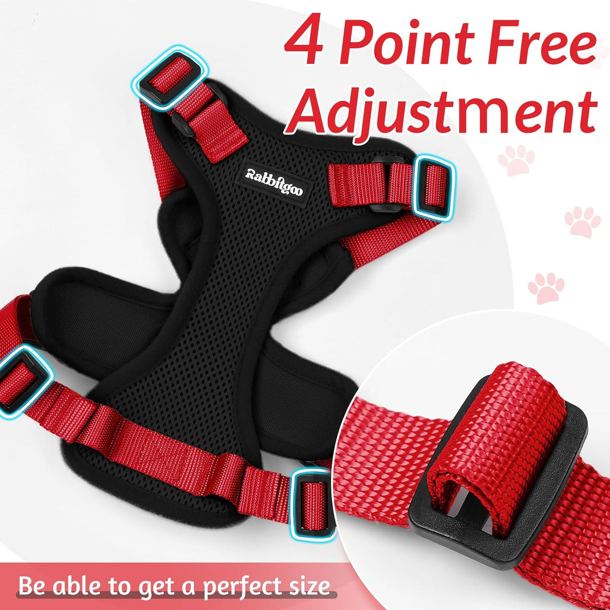 rabbitgoo Cat Harness and Leash for Walking, Escape Proof Soft Adjustable Vest Harnesses for Small Medium Cats, Easy Control Breathable Reflective Strips Jacket, XS, Black - PuriLite