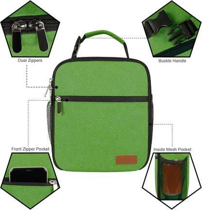Lunch Box for Men Women Adults Small Lunch Bag for Office Work Picnic - Reusable Portable Lunchbox, Black - PuriLite