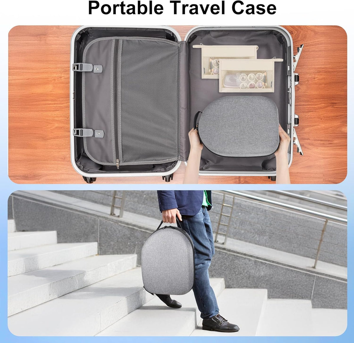 Dreaazhi Hard Carrying Case Compatible with Meta Quest 3S/Quest 3, Accessories VR Gaming Headset with Elite Strap, Touch Controllers, Ultra-Sleek Design for Travel Storage - PuriLite