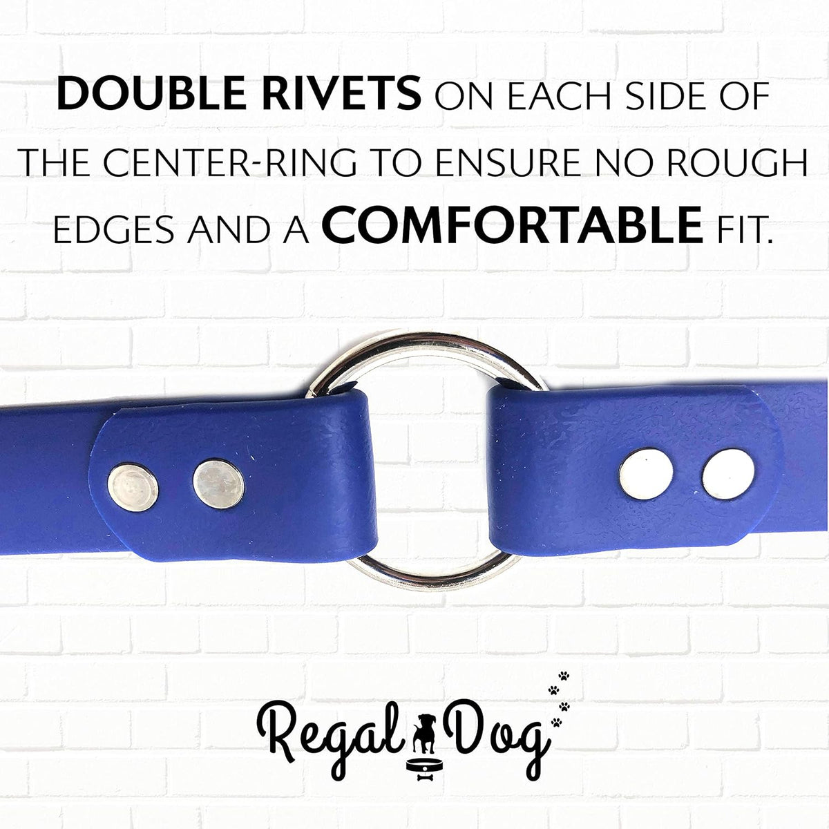 Regal Dog Products Medium Orange Dog Collar with Heavy Duty Double Buckle & D Ring | Vinyl Coated, Custom Fit, Adjustable Biothane Dog Collar Chew Resistant Waterproof Center-Ring Collar for Dogs - PuriLite