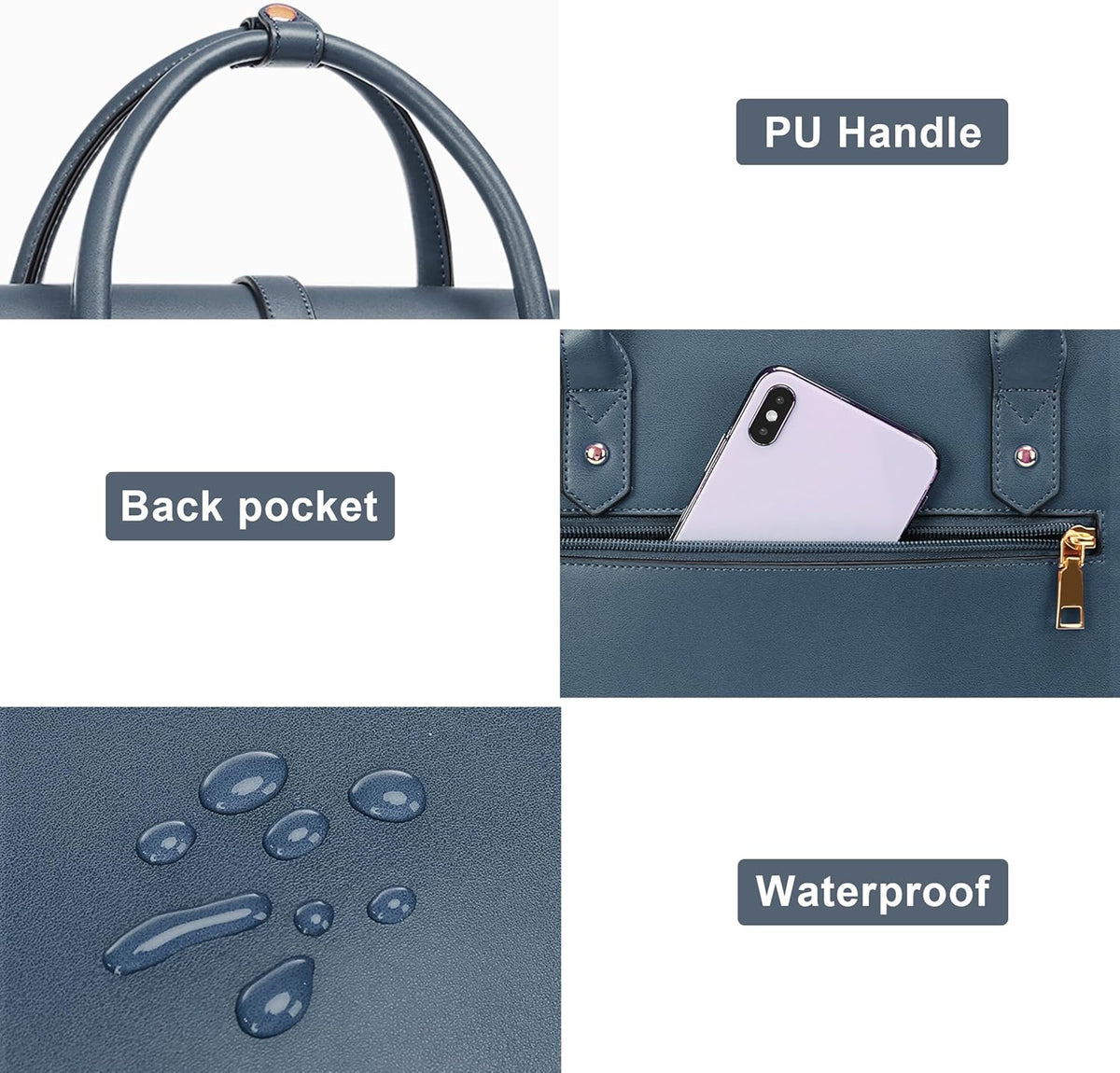 MOSISO Laptop Bag for Women, PU Leather Laptop Shoulder Bag Convertible Backpack, Work Travel Computer Bag with Bowknot - PuriLite