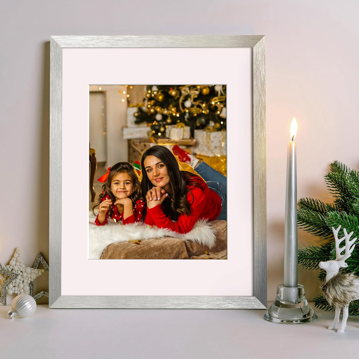 upsimples 11x14 Picture Frame, Display Pictures 8x10 with Mat or 11x14 Without Mat, Wall Hanging Photo Frames, Black - PuriLite
