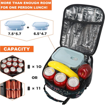 Lunch Box for Men Women Adults Small Lunch Bag for Office Work Picnic - Reusable Portable Lunchbox, Black - PuriLite