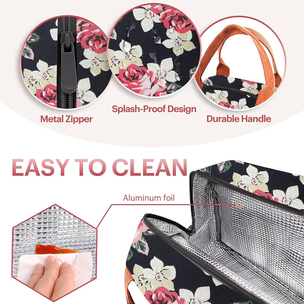 Lunch Bag for Women & Men Adult Insulated Lunch Box, Small Leakproof Cooler Food Lunch Containers Reusable High Capacity Lunch Tote Bags for Work, Travel, Outdoor - PuriLite