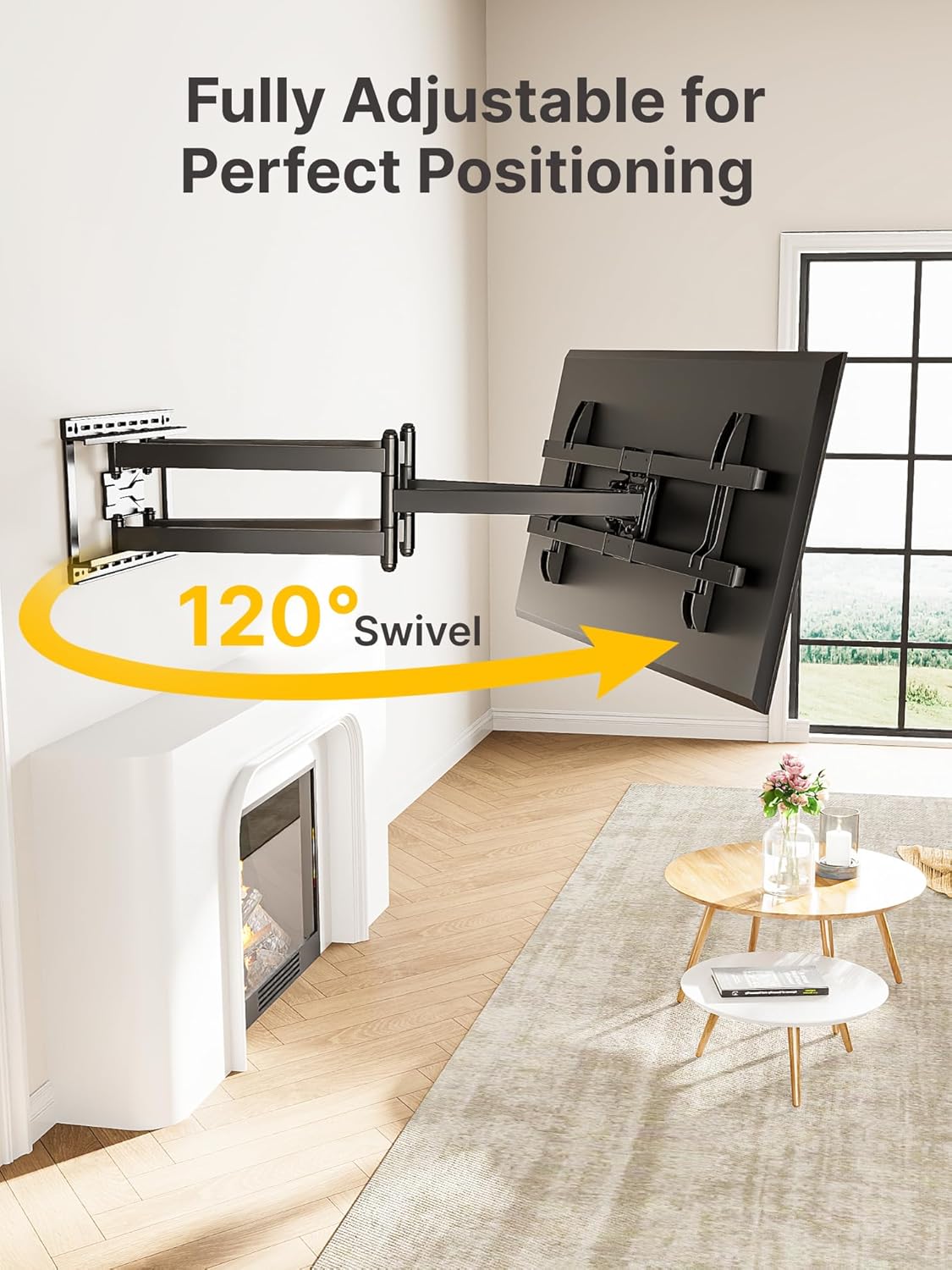 monTEK Long Arm TV Wall Mount for Most 43-90 Inch TVs, 42.5 Inch Long Extension TV Mount Swivel and Tilt, Full Motion Wall Mount TV Bracket Fit Max VESA 800 x 400mm, Up to 132 lbs, 16”,18” Studs - PuriLite
