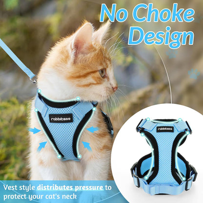 rabbitgoo Cat Harness and Leash for Walking, Escape Proof Soft Adjustable Vest Harnesses for Small Medium Cats, Easy Control Breathable Reflective Strips Jacket, XS, Black - PuriLite
