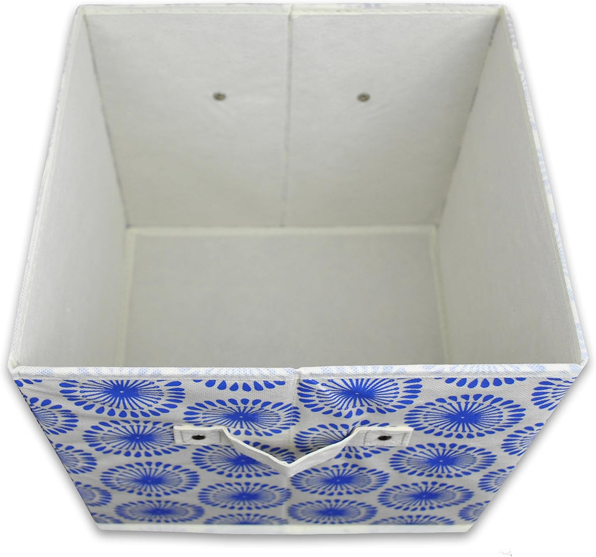DII Foldable Fabric Storage Containers for Nurseries, Offices, Closets, Home Decor, Cube Organizers & Everyday Storage Needs, (Large - 11 x 11 x 11) Scroll Nautical Blue - Set of 2 - PuriLite