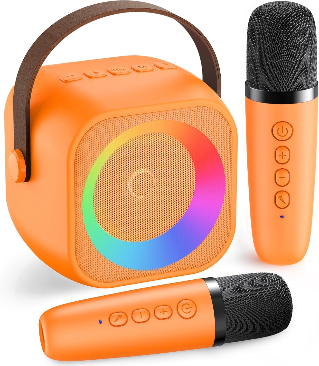 Mini Karaoke Machine, Portable Bluetooth Karaoke Speaker with 2 Wireless Microphones and Party Lights for Kids and Adults, Birthday Gifts for Girls Boys Family Home Party (Hotpink) - PuriLite
