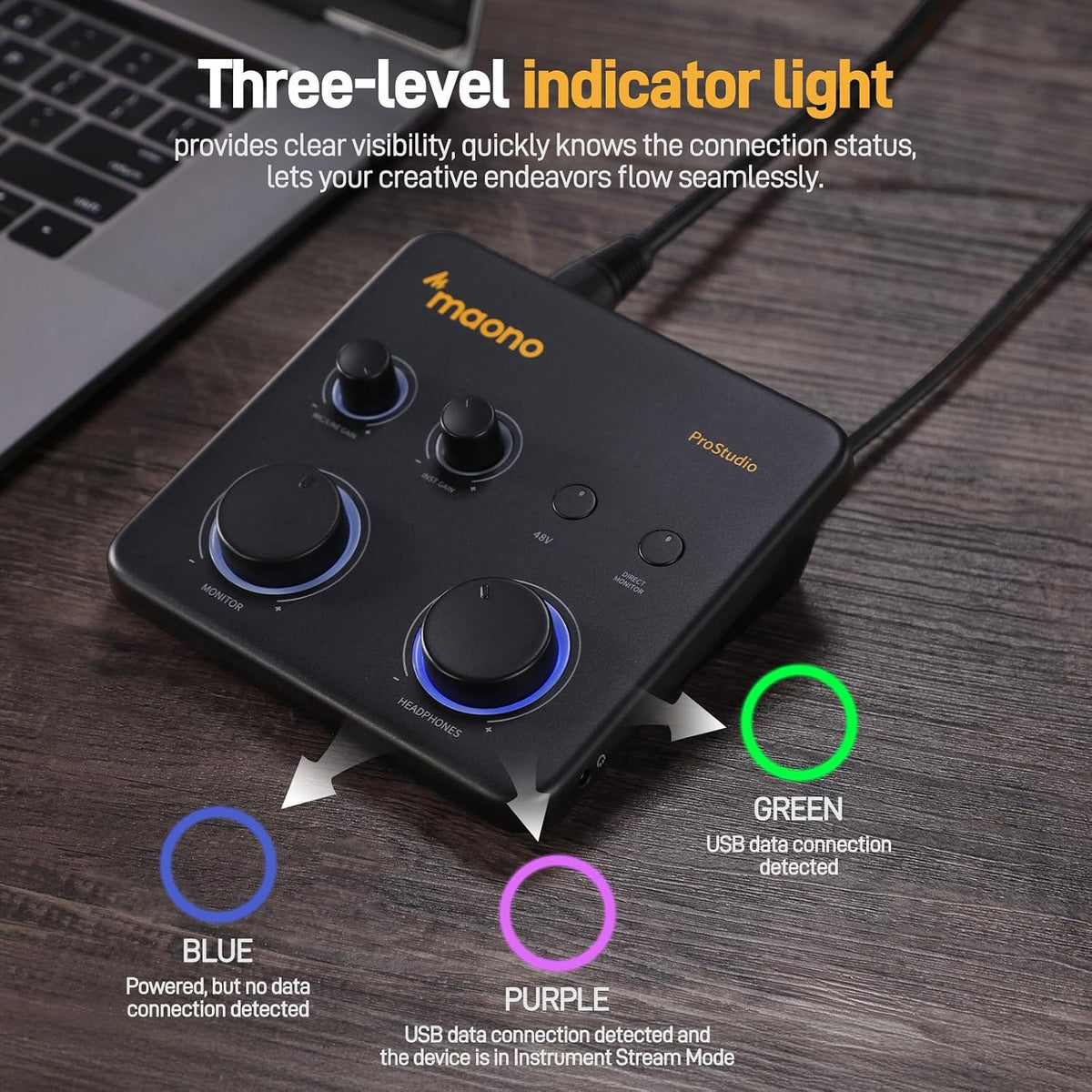 MAONO PS22 Lite USB Audio Interface for PC for Guitar & Vocals Streaming | Low-noise Preamp, 24-bit/192kHz, Loopback, ASIO Driver, Routing Software, for Home Studio, DAW Recording, OBS, Creators