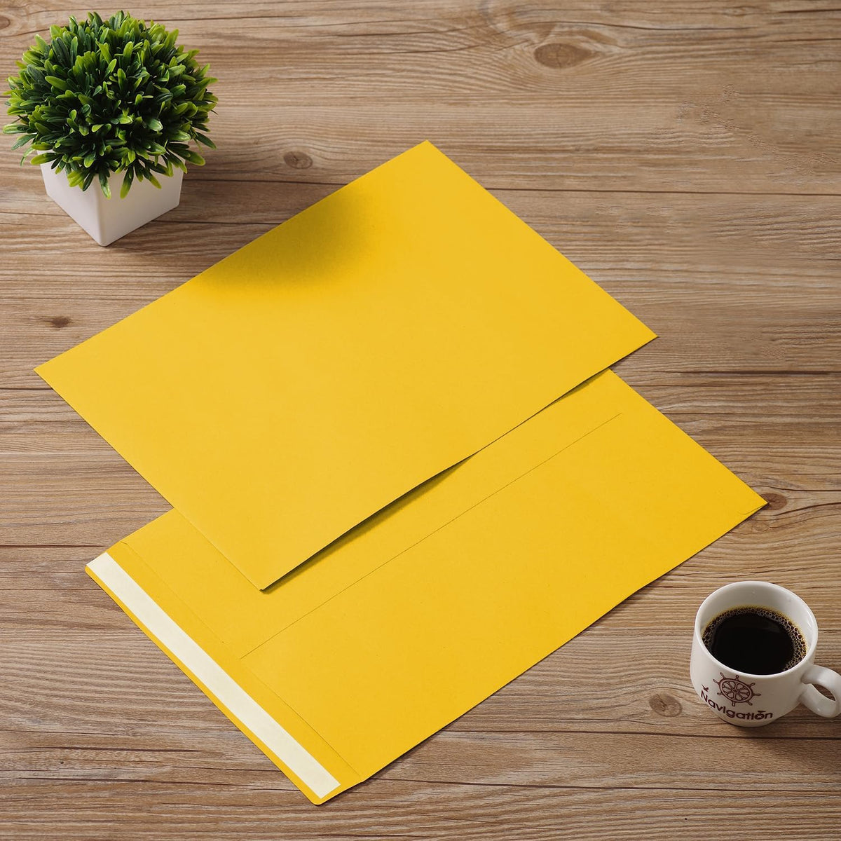 Tanshuqin 9" x 12.75" Self-Seal Catalog Envelopes 32lb Kraft Envelopes for Invitation Cards, Organizing and Storage, Pictures, Photos, Documents (100 PCS) - PuriLite