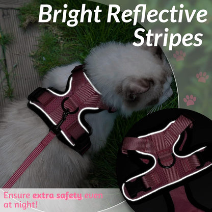 rabbitgoo Cat Harness and Leash for Walking, Escape Proof Soft Adjustable Vest Harnesses for Small Medium Cats, Easy Control Breathable Reflective Strips Jacket, XS, Black - PuriLite