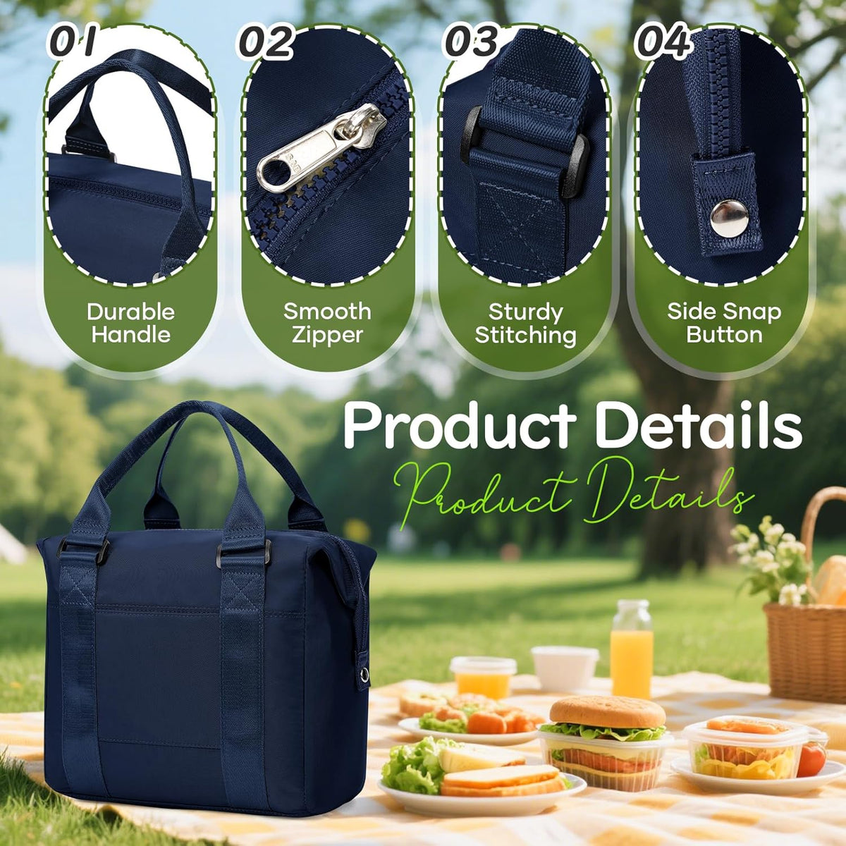 Lunch Bag Insulated Lunch Box Leakproof Lunch Tote Bags for Women Men,Portable Thermal Cooler Bag Lunch Containers with Shoulder Strap for Work, Family, Picnic, School, Outdoor,BBQ C2-Pinkpurple - PuriLite