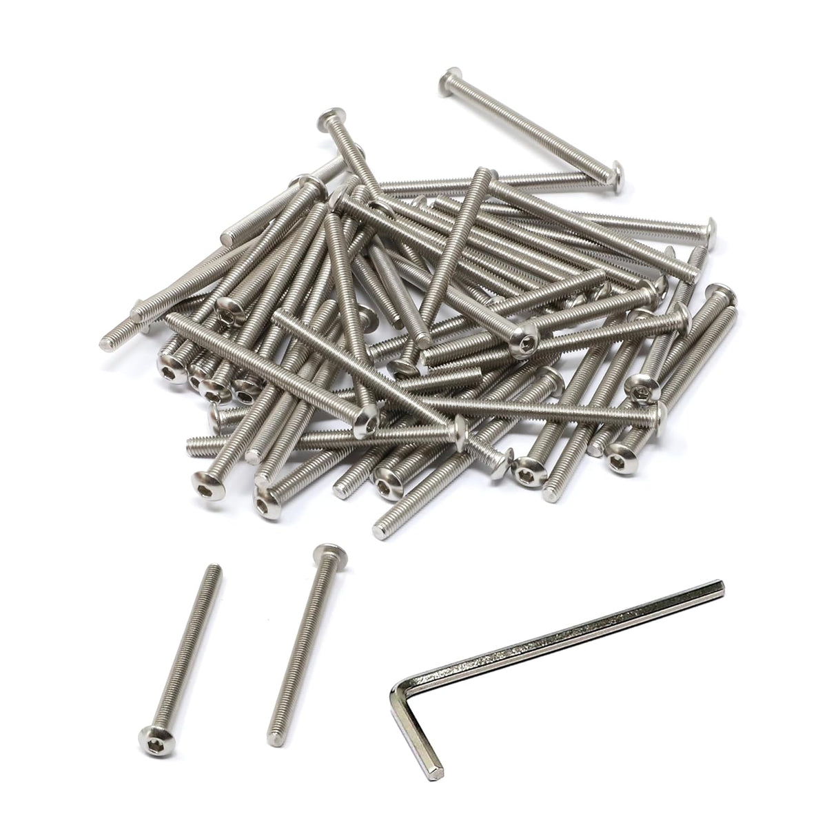 iexcell 50 Pcs M6 x 20mm Thread Pitch 1 mm Stainless Steel 304 Hex Socket Button Head Cap Screws Bolts Kit - PuriLite