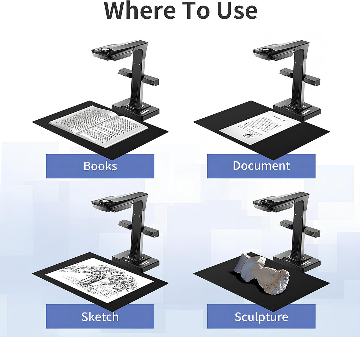 Czur' ET25 Pro Professional Book Scanner, 25MP Document Camera, A3 Overhead Document Scanner, 180+ Languages OCR, Hi-Speed DDR, Support HDMI, USB 2.0, for Windows/MacOS/Linux - PuriLite